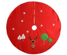 WeRChristmas-Copribase per albero di Natale, a forma di renna, in tessuto, colore: rosso, multicolore, 120 cm