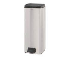 Brabantia Pedal Bin Silent Pattumiera in Acciaio, Rettangolare, 25 L, Inox Satinato FPP