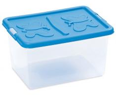 DEA HOME Z174M091 Contenitore Copik, 17 L, 40x30x22, Trasparente/Blu