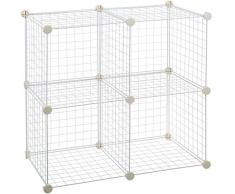 AmazonBasics - Scaffalatura in filo, Quattro cubi - Bianco