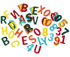 RAYHER Hobby 5324549 Lettere e Numeri in Feltro, Fai da Te con Bambini, Decorazioni, 4cm, ca 230 pz