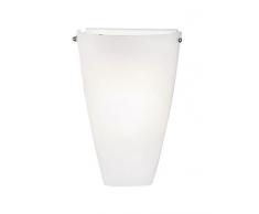 Trio Leuchten Trio 2524011-07 Applique 1/2 Cono, 60 W, Vetro Bianco con Base in Metallo, Alluminio