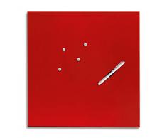 Eurographics MB-RED5050 Red Hot - Lavagna magnetica in vetro con magneti e pennarello inclusi, 50 x 50 cm, colore: Rosso