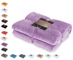 DecoKing- Coperta in Microfibra, Pile Morbido, Tessuto, 70 x 150 cm, Viola