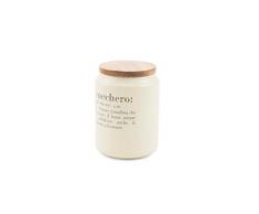 Villa dEste Home Tivoli Barattolo Zucchero con Coperchio Bamboo, Gres, Crema, 11 x 11 x 15.5 cm