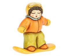 THUN - Soprammobile Bimbo Snowboard - Bomboniere Battesimo e Comunione - Accessori Casa - Linea I Classici - Formato Piccolo - Ceramica - 7,4 h cm