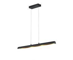 Trio Leuchten Vintage Trio 376410402 Ramiro Lampadario LED, Opaco, Interno SMD, 4.5 W, Nero/Dorato, Unica