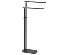 Gedy Florida Portasciugamani da Terra, Acciaio Inox, Nero, 15,3x39,4x89,9