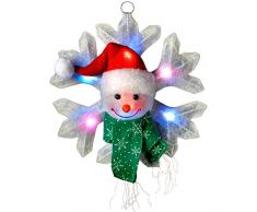 Wer Natale Grande formato 30 centimetri colore forma mutevole fiocco di neve con brillante 8 luce pupazzo di neve per la decorazione di Natale a LED