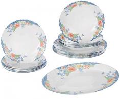 Dajar Florine Servizio di Piatti ARCOPAL 19Â Pezzi, Vetro, Bianco Rosso Blu Giallo, 33Â x 33Â x 31Â cm,Â âÂ unitÃ 