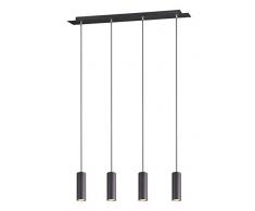 Trio Leuchten 312400432 - Lampadario a sospensione Marley, in metallo nero opaco, non incluso 1 x GU10