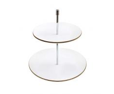 Point-Virgule PV-LIV-1159 - Centrotavola a Due Ripiani per servire, 25 cm, Colore Bianco