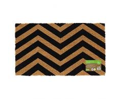 JVL - Zerbino per ingresso in fibra di cocco, ecologico, con retro in lattice, colore: Nero, Lattice Coro, Marrone, taglia unica