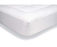 AmazonBasics - Coprimaterasso ultra imbottito in micropile morbido, bianco, 90 x 200 cm + 45 cm