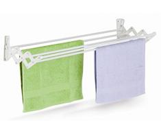 Casabriko 48903 Stendibiancheria a Soffietto, Acciaio Resinato e Resina, Bianco, 120 cm