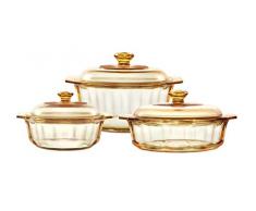 VISIONS Pyroceram Vetro Diamond casseruola e Coperchio, Litri, Colore Marrone, 47Â x 23.2Â x 15Â cm