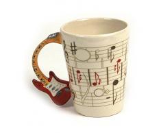 Tazza mug colazione in ceramica con Manico a Chitarra Acustica Elettrica