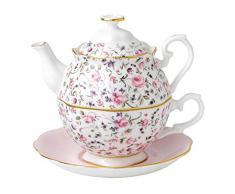 0.49 teiera e la Tazza di Porcellana Royal Albert Tea Party Confetti Rose Ensemble per Una Serie di 1-Rose