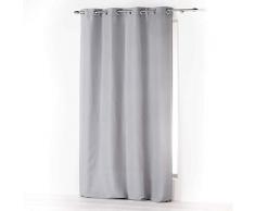 Douceur d interno tenda a occhielli 140Â x 260Â cm microfibra unita assoluto, Poliestere, Grigio, 260Â x 140Â cm