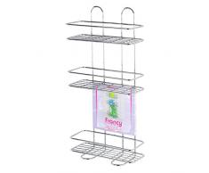 FERIDRAS Francy Mensola, 3 Ripiani, Rettangolare, Acciaio, Cromo, 11x26x53 cm