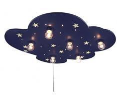 Niermann 642 Plafoniera Nuvola, Stelle Fluorescenti, Multicolore, glühlampe, mdf, polycarbonat