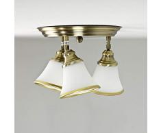 Elegante plafoniera in vetro bronzo 4xE14 girevole Art Nouveau plafoniera soggiorno bagno camera da letto