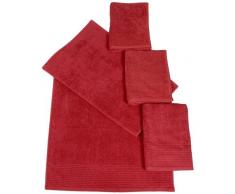Dyckhoff 410936505 - Set da Bagno con 2 Asciugamani (50 x 100 cm) e 2 Asciugamani Doccia (70 x 140 cm), Colore: Rosso Ciliegia