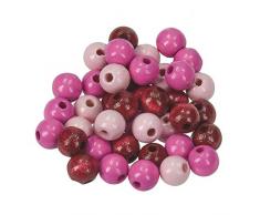 EFCO 118 Pezzi 8mm 25G in Perline di Legno con Il Colore Rosa Brillante