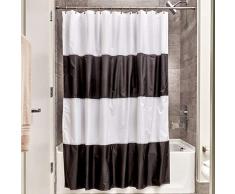 InterDesign Zeno Tenda Doccia con Asta, Impermeabile, Nero, 180x0.2x180 cm