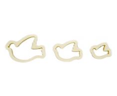 Decora 0255407 Tagliapasta Colomba in Plastica, Kit di 3, Bianco