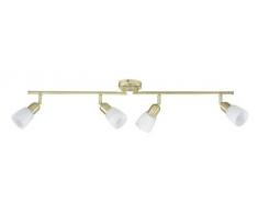 Brilliant 55331/18-4 faretti spot orientabili, in ottone e vetro alabastrino