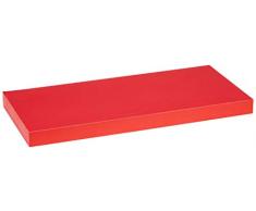 ModulHome 6RAN791BC - Mensola in MDF, 50 x 22,8 x 3,4 cm, Pannello MDF, Rosso, 50 x 22,8 x 3,4 cm