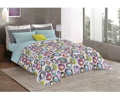 Italian Bed Linen Trapunta Invernale in Microfibra, Cerchi Astratti, Singolo