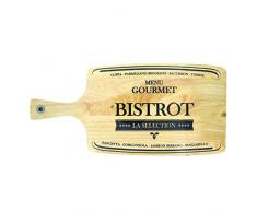Saveur et Degustation Bistrot KA1286 Tagliere per formaggio e affettati, rettangolare, in legno, Colori assortiti: nero/rosso