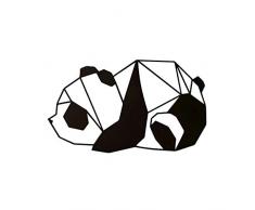 Decorazione da Parete in Metallo a Forma di Panda, Colore: Nero, per Soggiorno, Ufficio, Parete