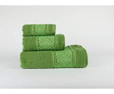 ForenTex - Set di 3 Asciugamani Star Multiuso Basic assorbenti per Bagno, Palestra, Spiaggia, Piscina, 100% Cotone, Blu Acceso, Set 30 x 50, 50 x 100, 100 x 150 cm 3