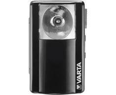 Varta 16645 Torcia Palm Light, Include 1 Pila 3R12 Superlife, 15 lumen, Multiuso, Metallo, Con clip di fissaggio, Nero, Torcia per ogni giorno