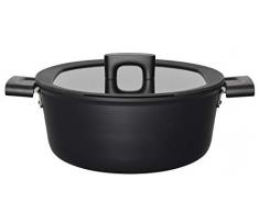 Fiskars Pentola con coperchio, Ã 26 cm, CapacitÃ : 5 litri, Adatta a tutti i piani cottura, Alluminio/Plastica, Resistente ai graffi, Rivestimento antiaderente, Hard Face, 1052228