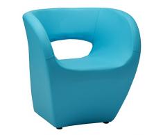 Premier Housewares 2403505 Sedia Aldo in Effetto Pelle, Blu