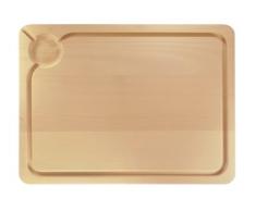 Pebbly Natural NPB02 - Tagliere in Legno, con Profilo raccogli liquidi, 40Â xÂ 30Â xÂ 1,7Â cm