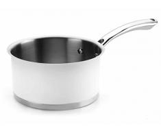 Lacor 43214- Pentolino alto bianco, 14 cm