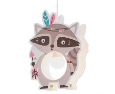 Elobra - Lampada a sospensione per bambini Little Indians, in legno, 40 W, colore: Grigio