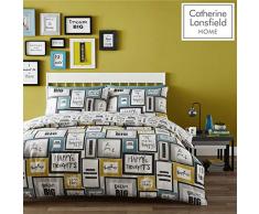 Catherine Lansfield Dream Big ricco set copripiumino, poliestere, multicolore, matrimoniale