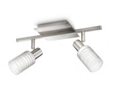 Philips Lighting Kauri Sistema di Faretti LED, 2 Luci, Acciaio Spazzolato e Vetro, Cromato