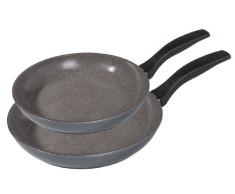 STONELINE 6937 - Set di 2 padelle in Alluminio da 24 e 28 cm, con Ottimo Rivestimento Antiaderente, Senza Coperchio, Anche per induzione