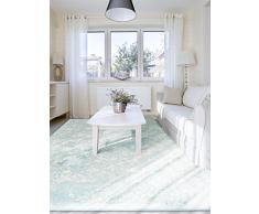 benuta - Tappeto Vintage, Effetto vissuto, Fibra Sintetica, Blu, 80 x 150,0 x 2 cm