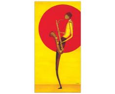 Artopweb Pannelli Decorativi Ona Jazz Man II Quadro, Legno, Multicolore, 50x1.8x100 cm