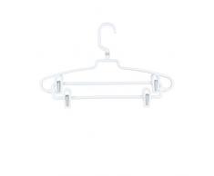 Rayen 2156 Gruccia con Barra Antiscivolo e 4 Pinze Incorporate, Plastica, Bianco