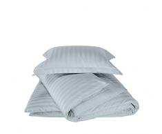 De Witte Lietaer Parure Zygo Blue Ice-Copripiumino con 1 federa per cuscino, con Volant, in cotone pettinato, colore: azzurro, dimensioni: 140 x 220 cm