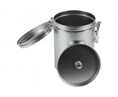 mikken Barattolo per caffè Espresso Dose Tee Dose per 250 G con Coperchio di Aroma aggiuntivo # 54741 # Metallo Argento 10 x 14,5 cm